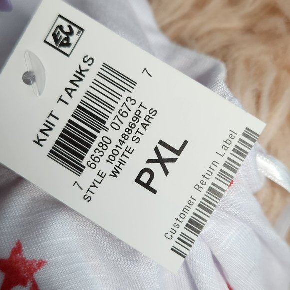 NWT STYLE & CO PATRIOTIC  STARS KNIT FLOWY TANK TOP -VARIOUS PETITE SIZES - Picture 10 of 11